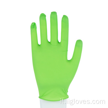 Salone di bellezza guanti di nitrile verde senza polvere personalizzati